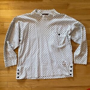 Memphis Jones Vtg Polkadot Thick Cotton Quality Mock-neck Pullover Size M/L